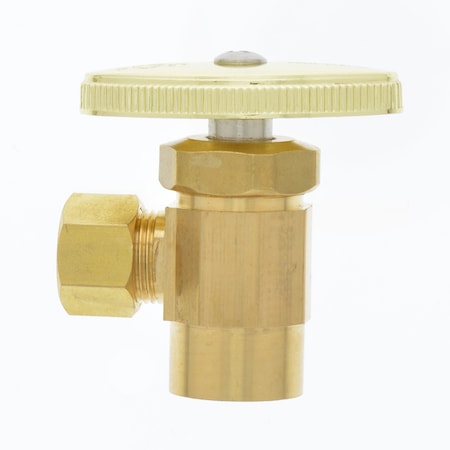 1/2 SWT X 3/8 OD Rough Brass Multi Turn Supply Stop, Angle
